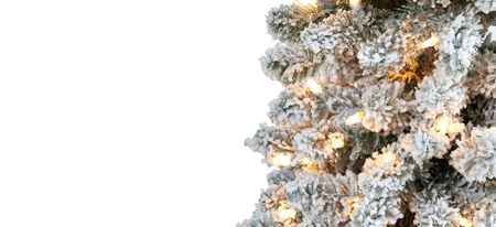 7ft. Pre-Lit Flocked Pencil Artificial Christmas Tree in White by Bellanest