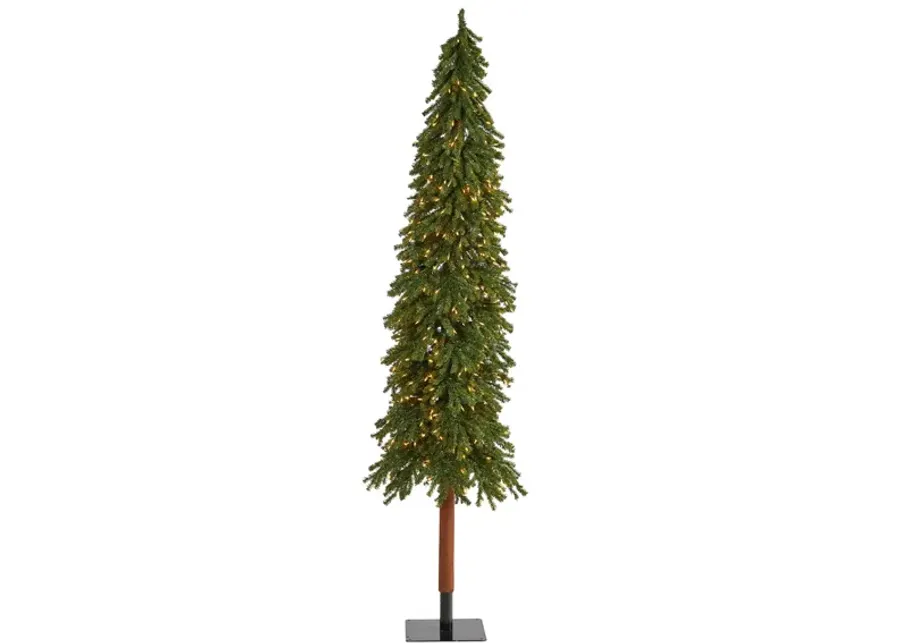 8ft. Pre-Lit Grand Alpine Artificial Christmas Tree in Green by Bellanest