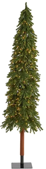 8ft. Pre-Lit Grand Alpine Artificial Christmas Tree in Green by Bellanest