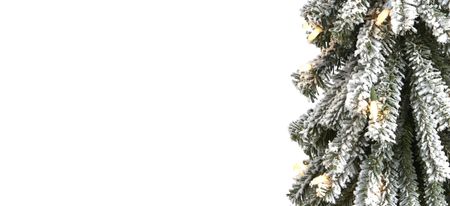 3ft. Pre-Lit Flocked Grand Alpine Artificial Christmas Tree in White/Green by Bellanest