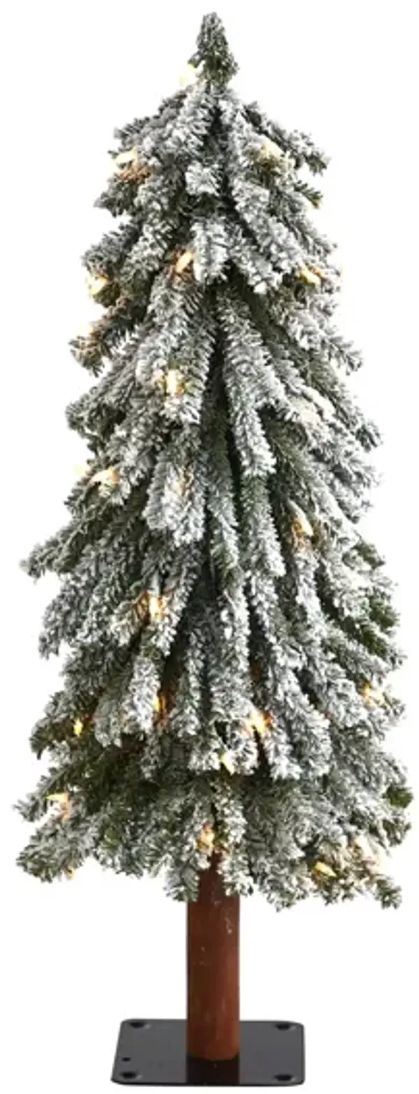 3ft. Pre-Lit Flocked Grand Alpine Artificial Christmas Tree