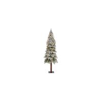 6ft. Pre-Lit Flocked Grand Alpine Artificial Christmas Tree in White/Green by Bellanest