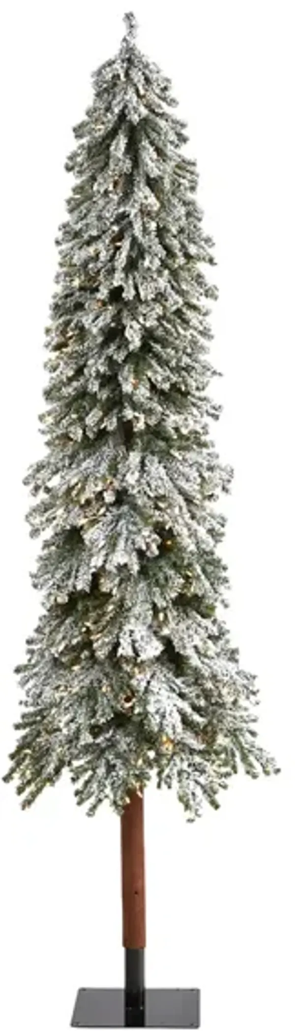 8ft. Pre-Lit Flocked Grand Alpine Artificial Christmas Tree