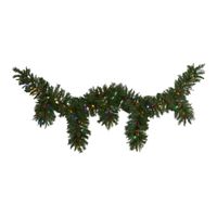 9ft. Pre-Lit Hanging Icicle Artificial Christmas Garland in Green by Bellanest