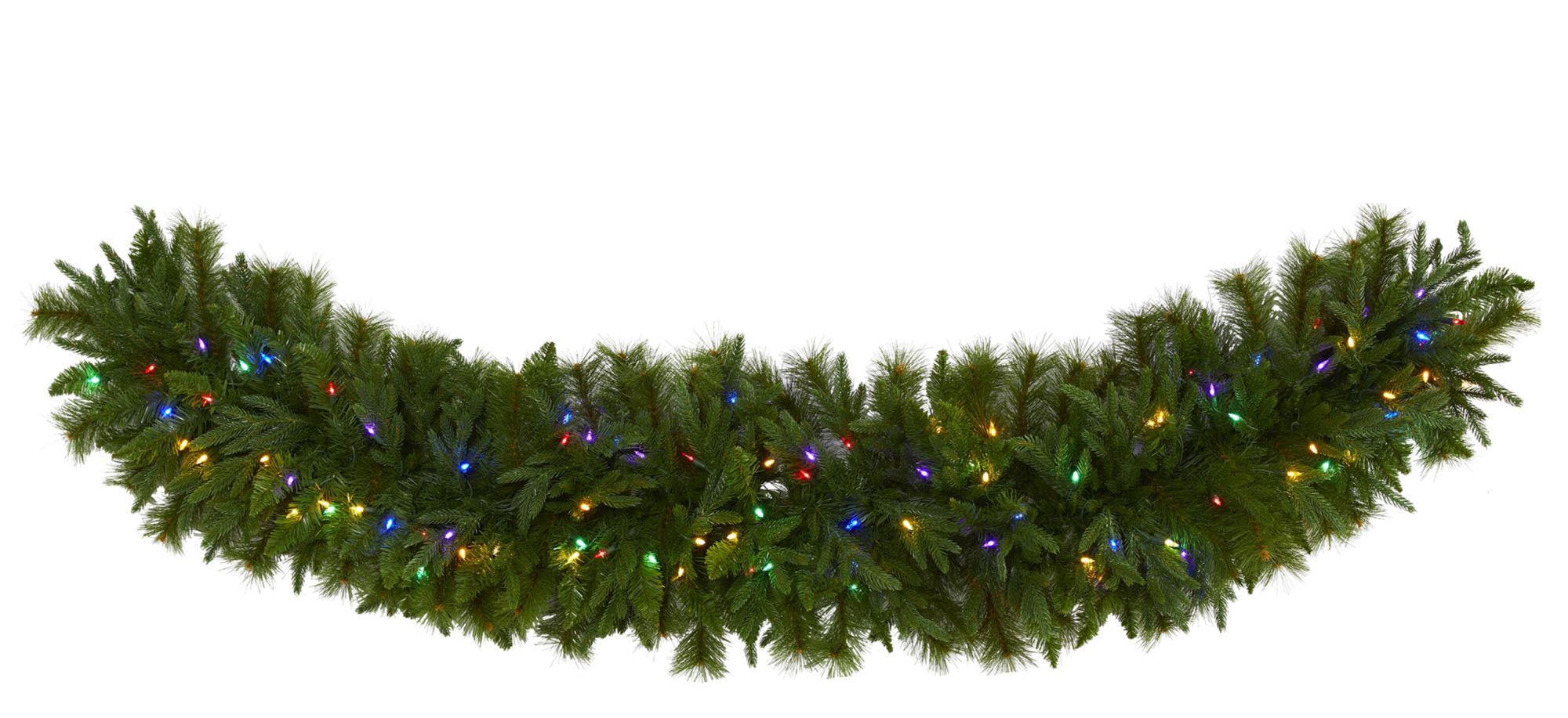 6ft. Pre-Lit Christmas Pine Extra Wide Artificial Garland in Green by Bellanest