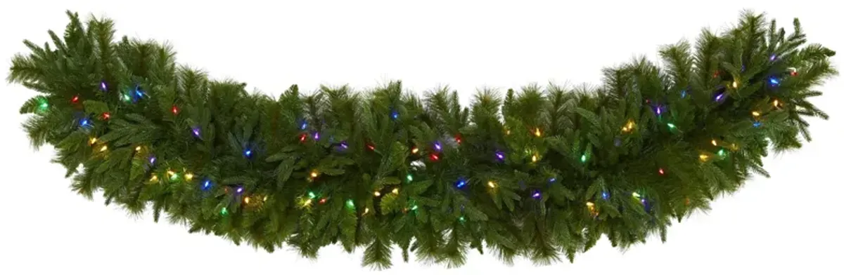 6ft. Pre-Lit Christmas Pine Extra Wide Artificial Garland in Green by Bellanest