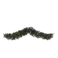 6ft. Pre-Lit Flocked Artificial Christmas Garland in Green by Bellanest