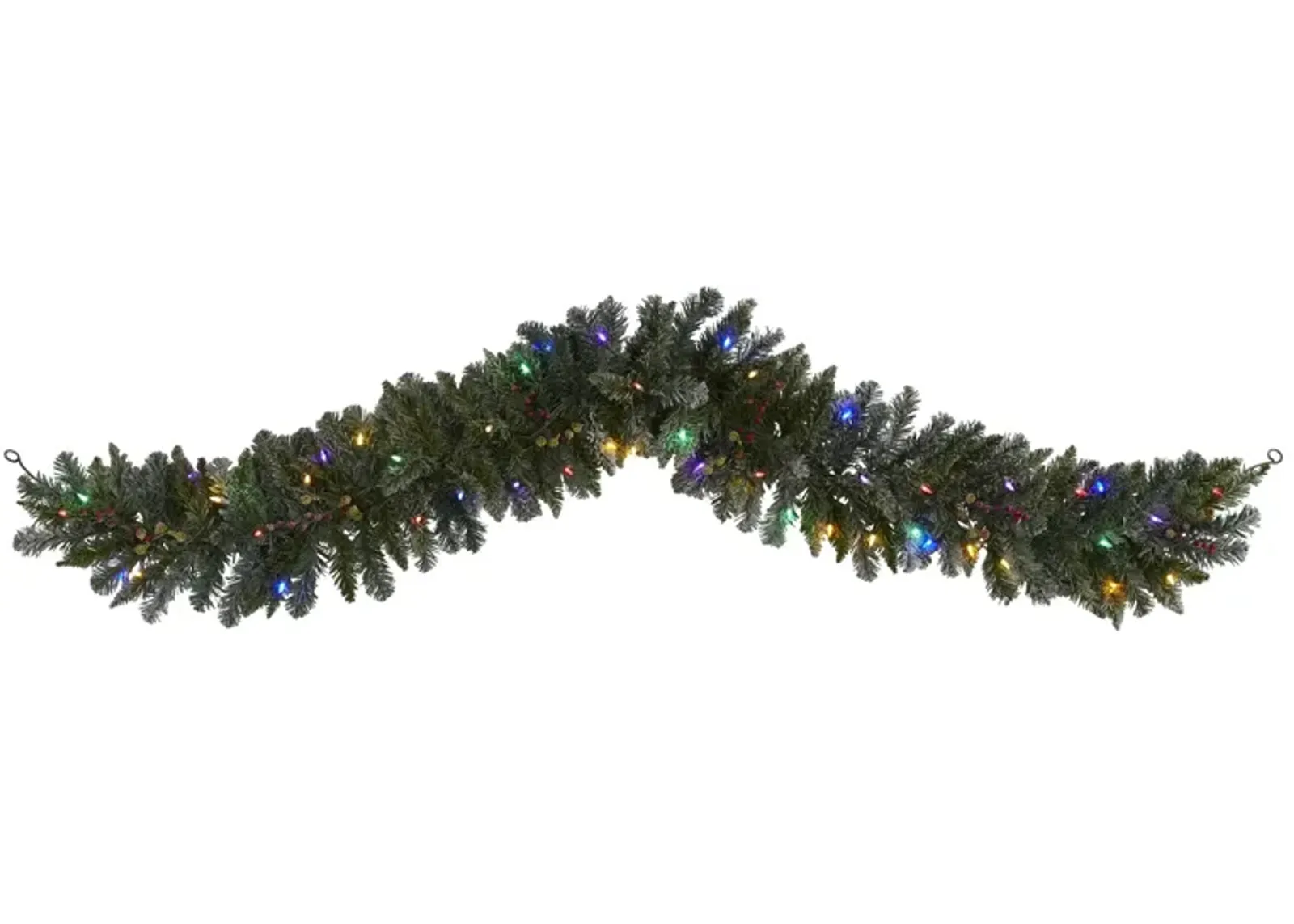 6ft. Pre-Lit Flocked Artificial Christmas Garland