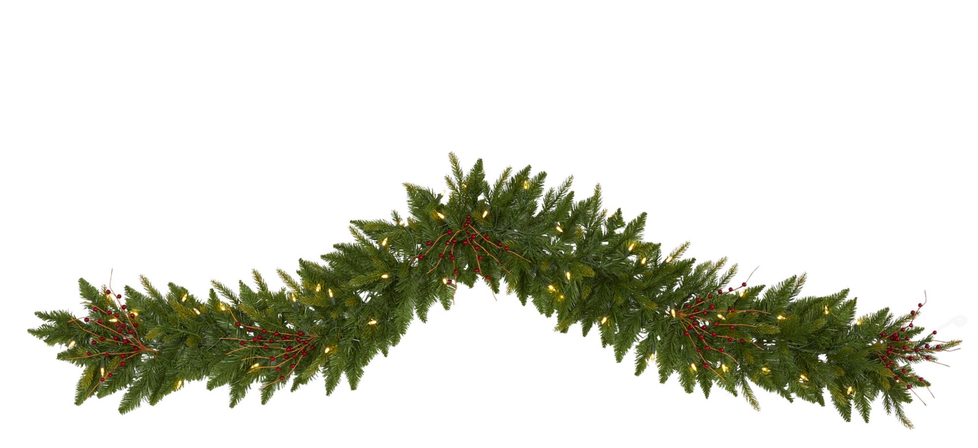 6ft. Pre-Lit Christmas Pine Artificial Garland in Green by Bellanest