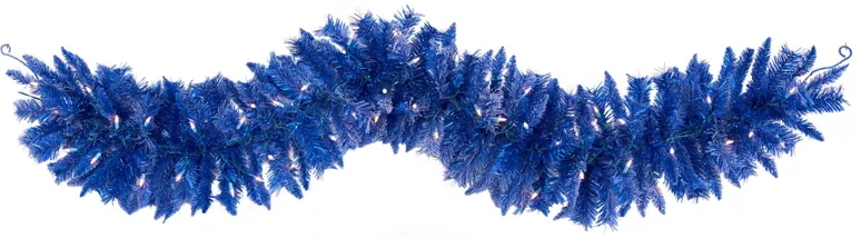 6ft. Pre-Lit Blue Artificial Christmas Garland in Blue by Bellanest