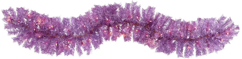 6ft. Pre-Lit Pink Artificial Christmas Garland in Pink by Bellanest