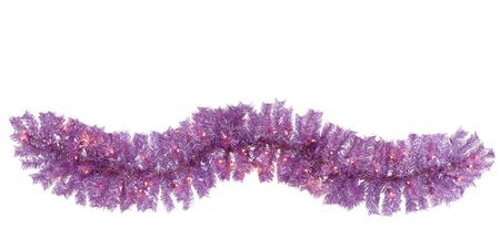 6ft. Pre-Lit Pink Artificial Christmas Garland in Pink by Bellanest