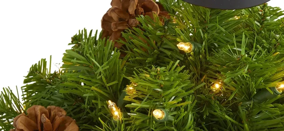 16in. Christmas Pine Candelabrum