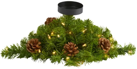 16in. Christmas Pine Candelabrum in Green by Bellanest