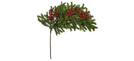 34in. Pine and Berries Artificial Hanging Plant: Set of 3 in Green by Bellanest