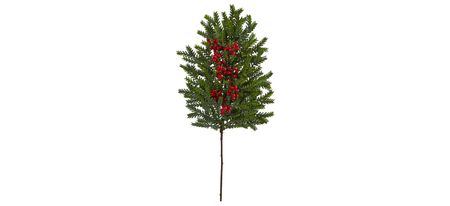 34in. Pine and Berries Artificial Hanging Plant: Set of 3 in Green by Bellanest