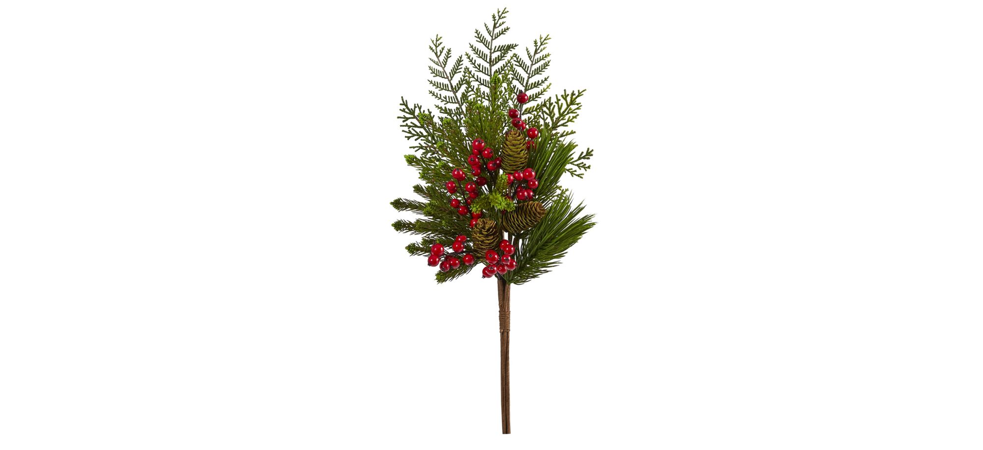 26in. Mixed Pine, Pinecone and Berry Artificial Plant: Set of 3 in Green by Bellanest