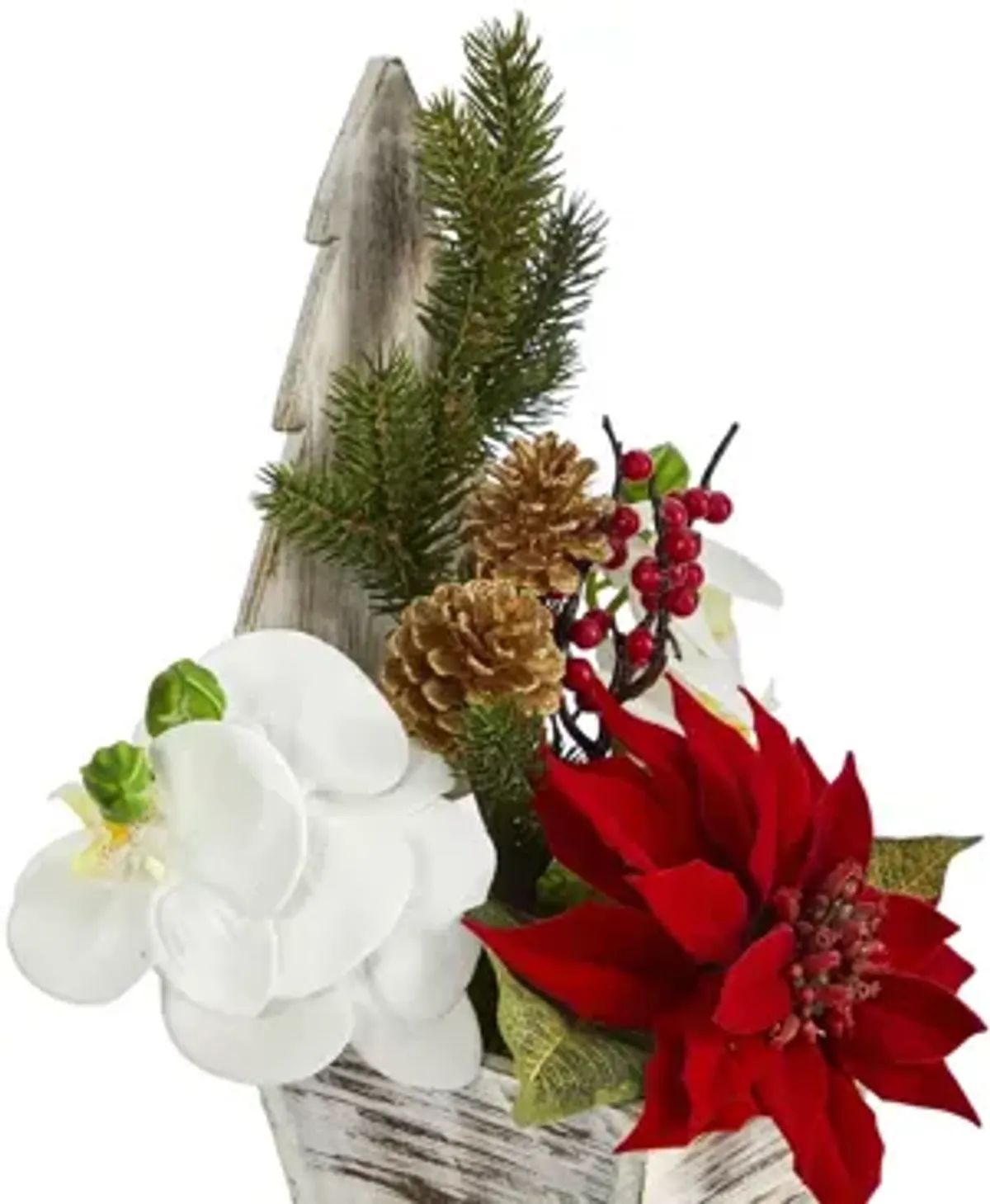 15in. Poinsettia and Orchid Arrangement
