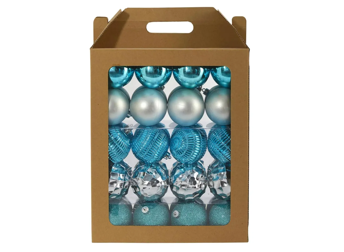 Shatterproof Christmas Tree Ornaments: Set of 40 in Blue by Bellanest