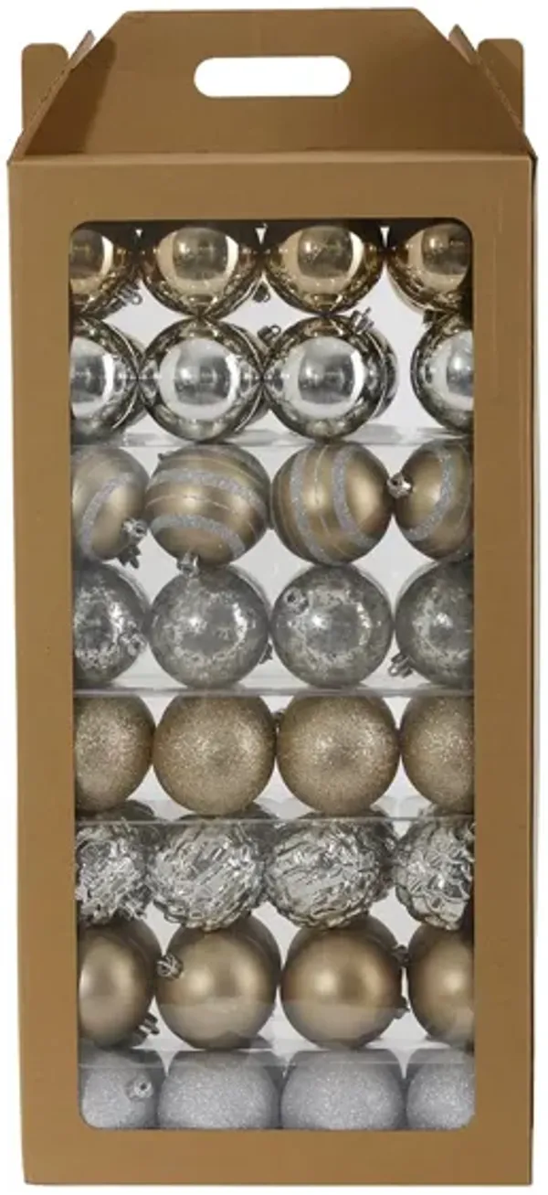 Shatterproof Christmas Tree Ornaments: Set of 64