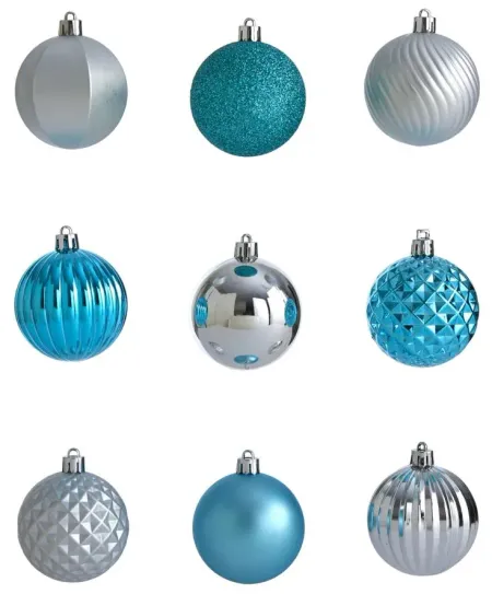 Shatterproof Christmas Tree Ornaments: Set of 101 in Blue by Bellanest
