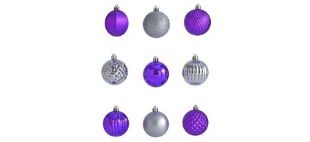Shatterproof Christmas Tree Ornaments: Set of 101 in Silver by Bellanest