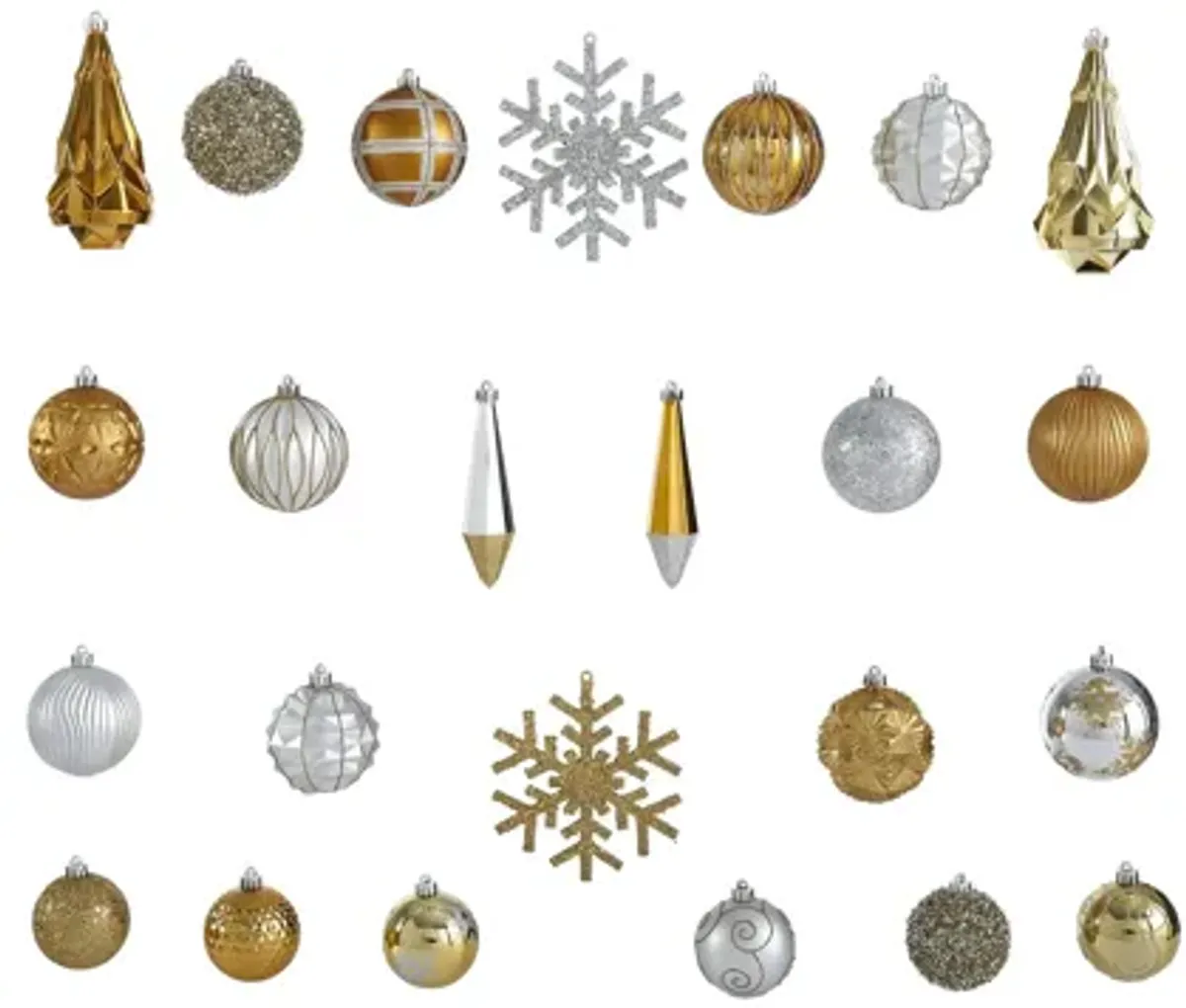 Shatterproof Christmas Tree Ornaments: Set of 52