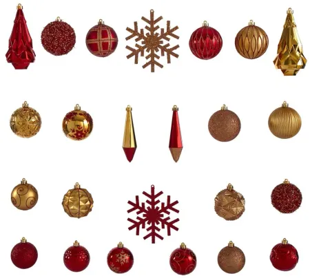 Shatterproof Christmas Tree Ornaments: Set of 52 in Red by Bellanest