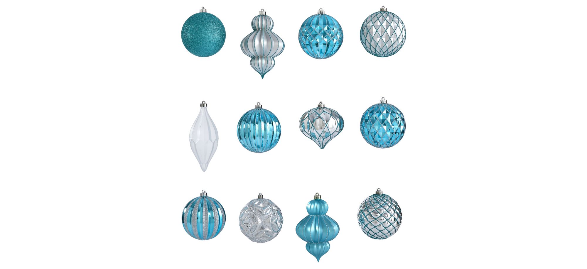 Lux Shatterproof Christmas Tree Ornaments: Set of 12 in Blue by Bellanest