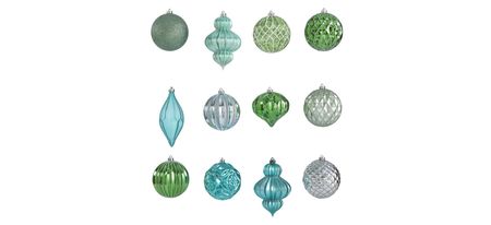 Lux Shatterproof Christmas Tree Ornaments: Set of 12 in Silver by Bellanest