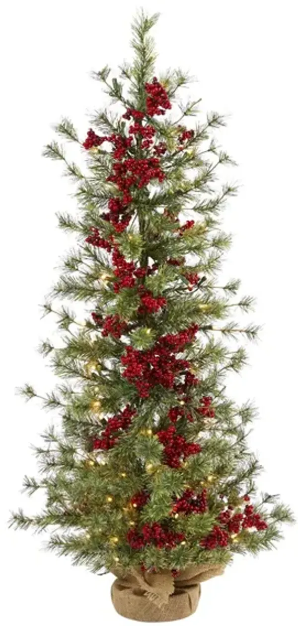 4ft. Pre-Lit Berry and Pine Artificial Christmas Tree
