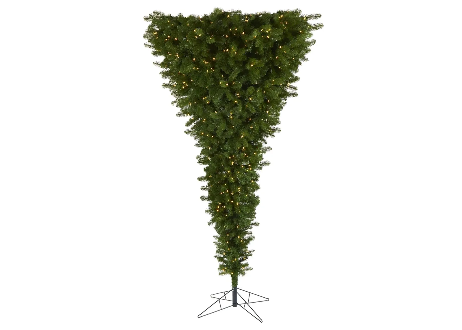 8ft. Pre-Lit Sun Valley Spruce Upside Down Artificial Christmas Tree in Green by Bellanest