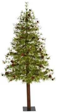 6ft. Pre-Lit Wyoming Alpine Artificial Christmas Tree in Green by Bellanest