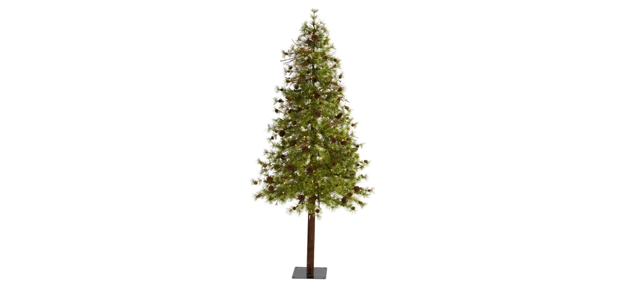 7ft. Pre-Lit Wyoming Alpine Artificial Christmas Tree in Green by Bellanest