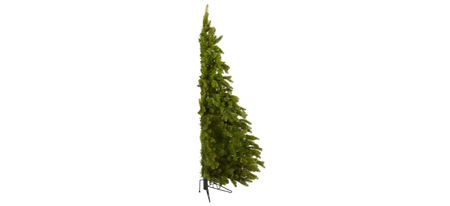 6ft. Pre-Lit Cambridge Spruce Flat Back Artificial Christmas Tree in Green by Bellanest