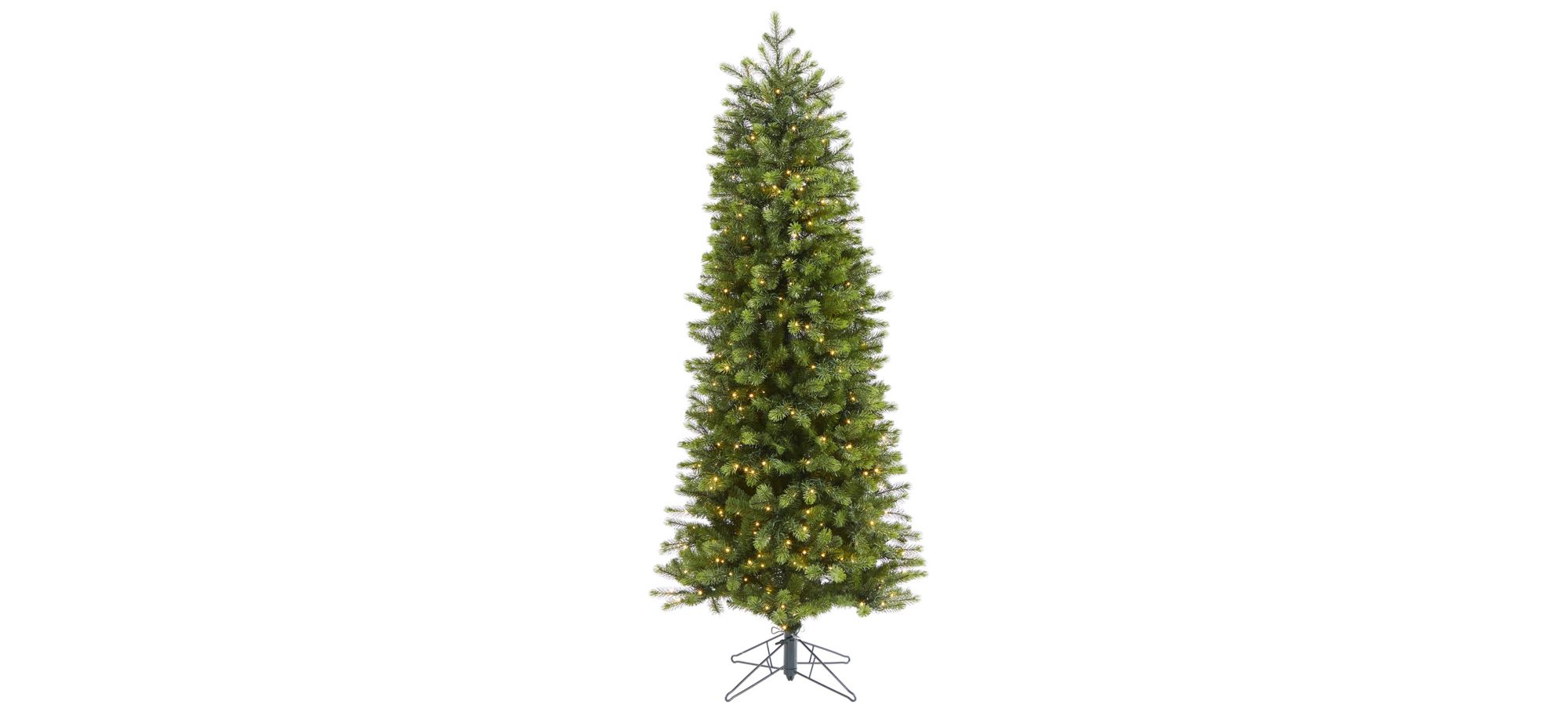 6.5ft. Pre-Lit Slim Colorado Mountain Spruce Artificial Christmas Tree in Green by Bellanest