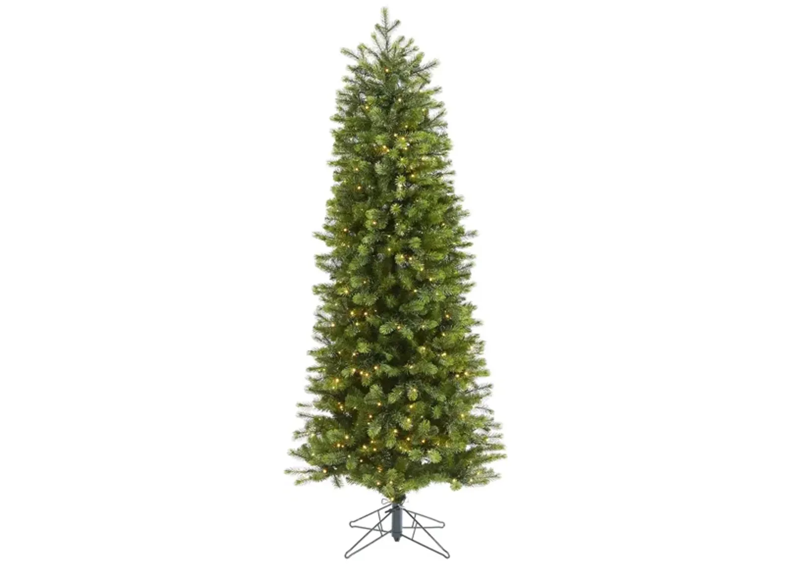 6.5ft. Pre-Lit Slim Colorado Mountain Spruce Artificial Christmas Tree in Green by Bellanest