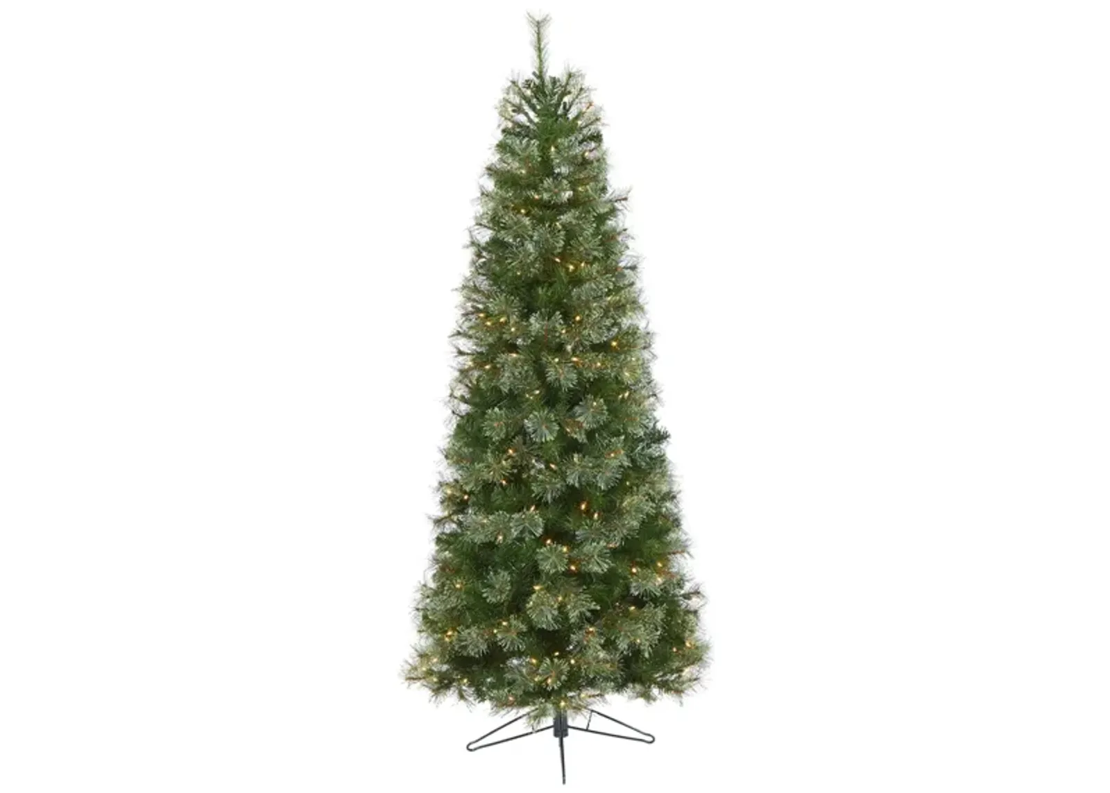 6.5ft. Pre-Lit Cashmere Slim Artificial Christmas Tree in Green by Bellanest