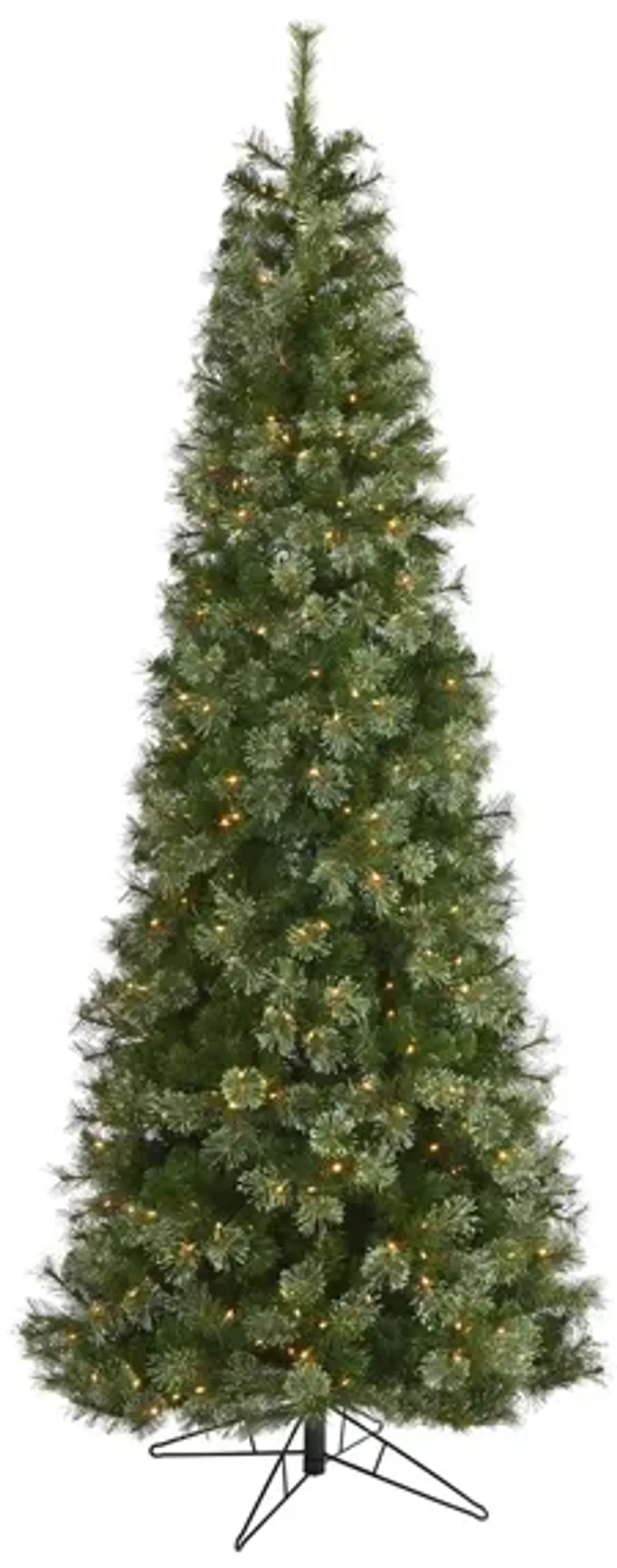 9ft. Pre-Lit Cashmere Slim Artificial Christmas Tree in Green by Bellanest