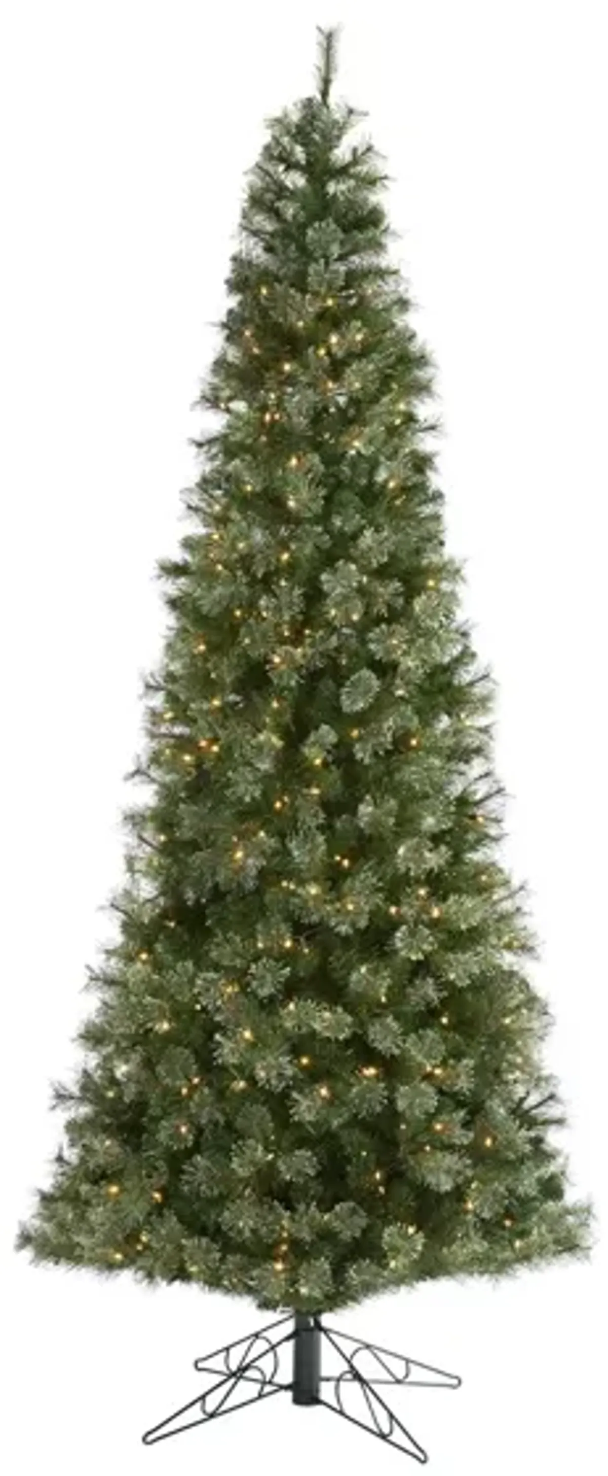 10ft. Pre-Lit Cashmere Slim Artificial Christmas Tree in Green by Bellanest