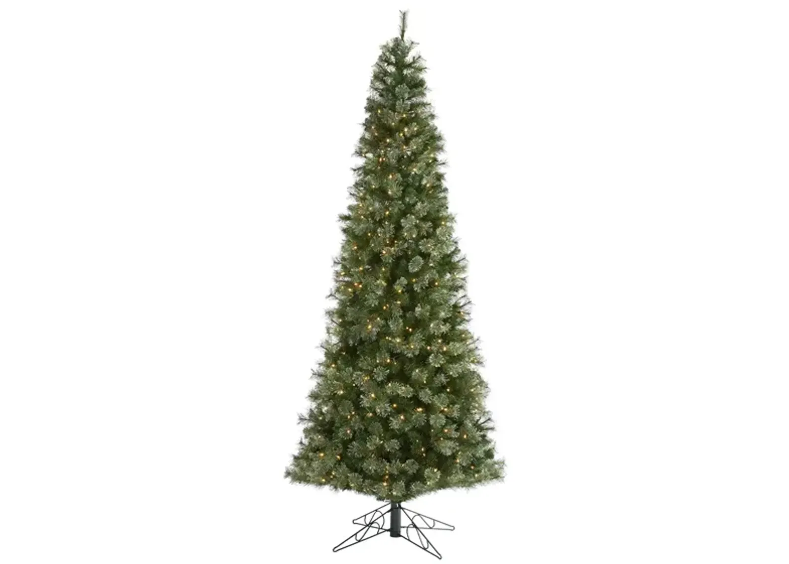 10ft. Pre-Lit Cashmere Slim Artificial Christmas Tree in Green by Bellanest