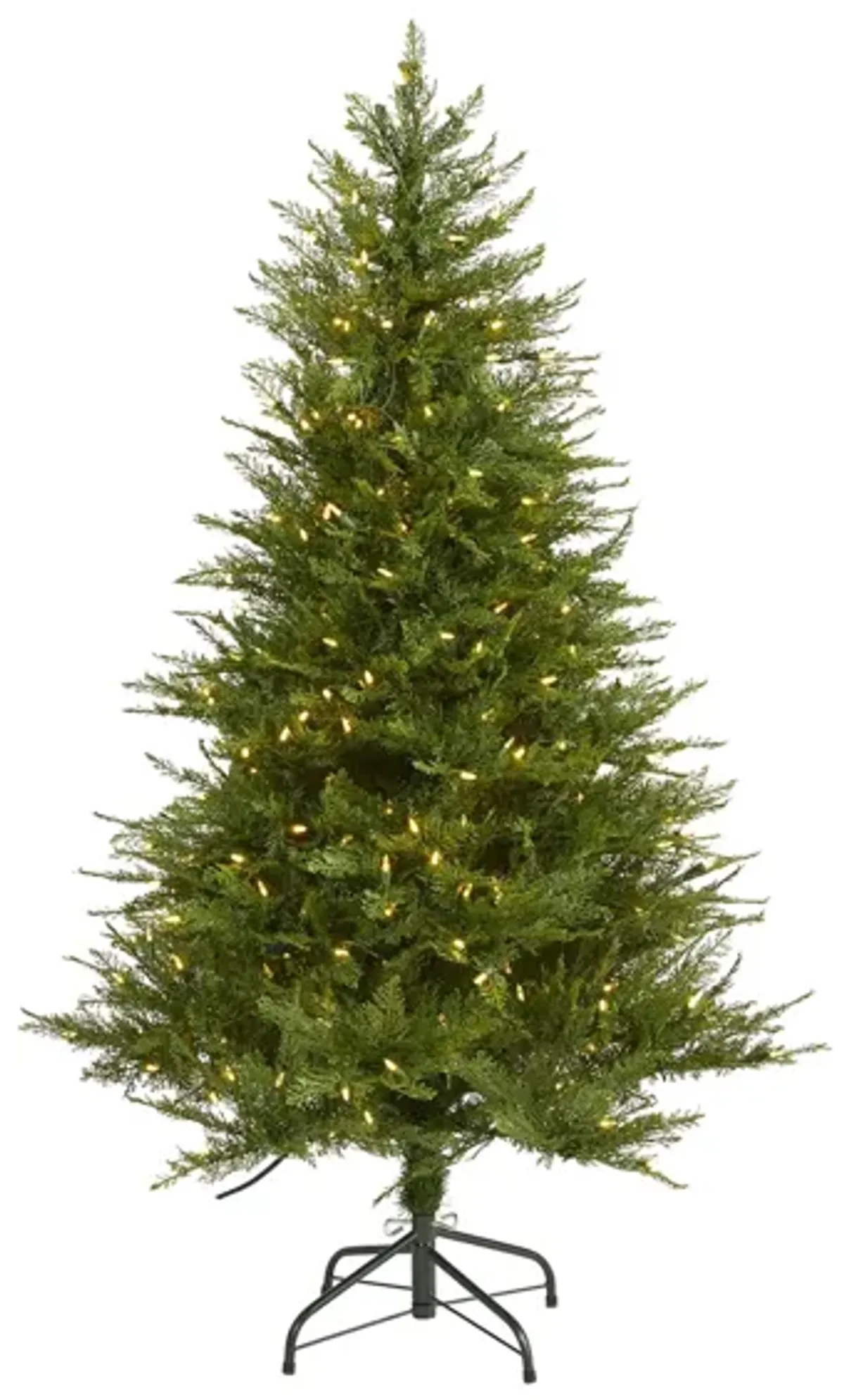 5ft. Pre-Lit Wisconsin Fir Artificial Christmas Tree in Green by Bellanest