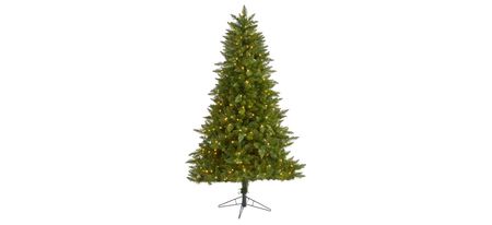 6.5ft. Pre-Lit Vermont Spruce Artificial Christmas Tree in Green by Bellanest