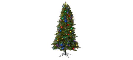 6.5ft. Pre-Lit Montana Mountain Fir Artificial Christmas Tree in Green by Bellanest