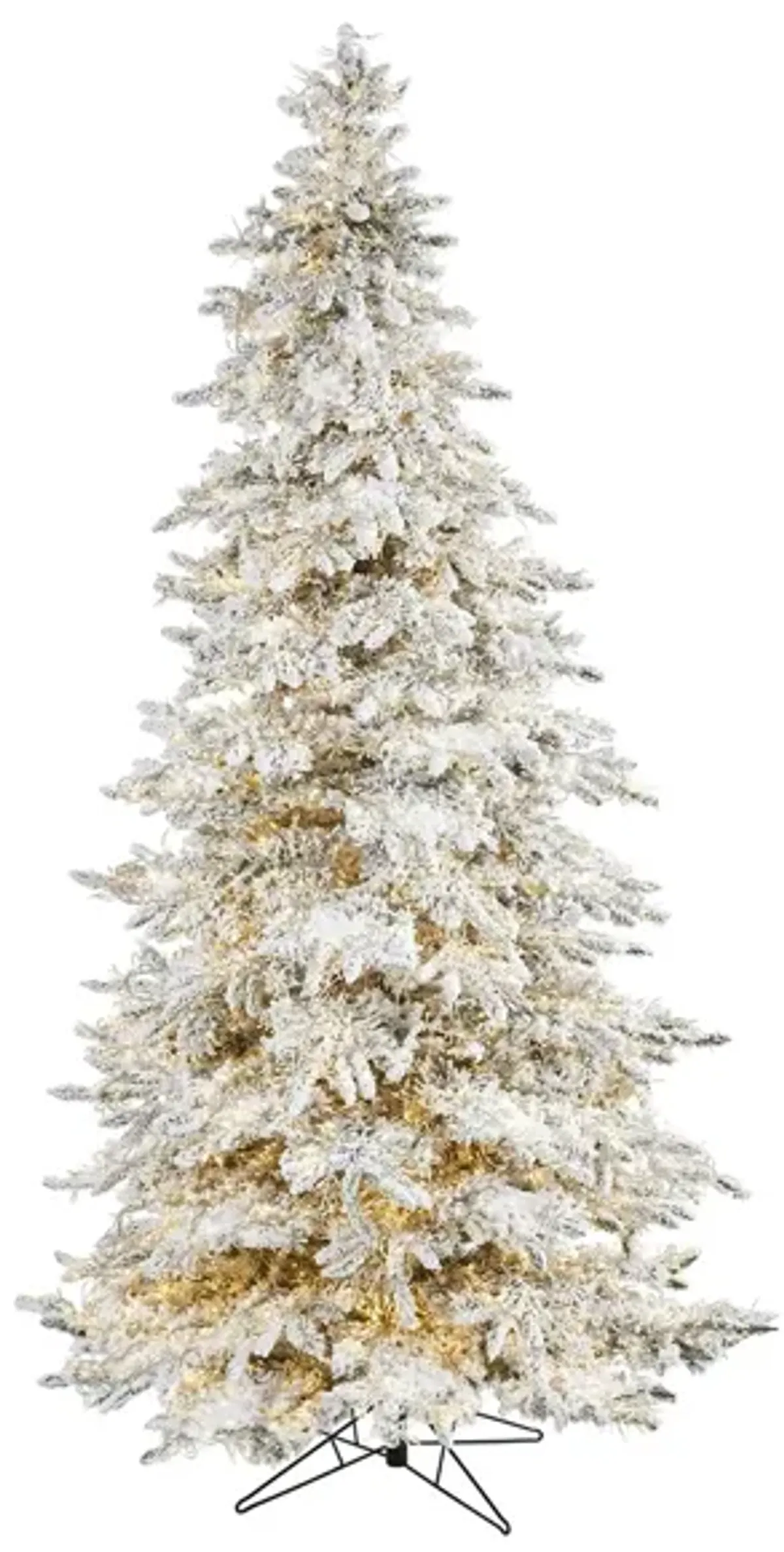 9ft. Pre-Lit Flocked Grand Northern Rocky Fir Artificial Christmas Tree in White by Bellanest