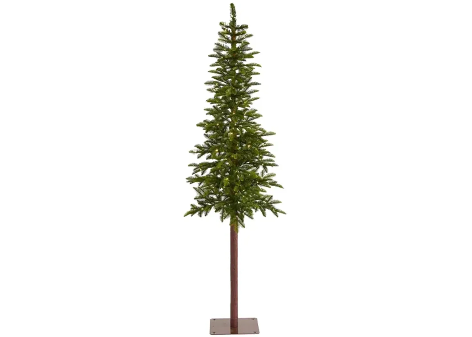 7ft. Pre-Lit Alaskan Alpine Artificial Christmas Tree in Green by Bellanest