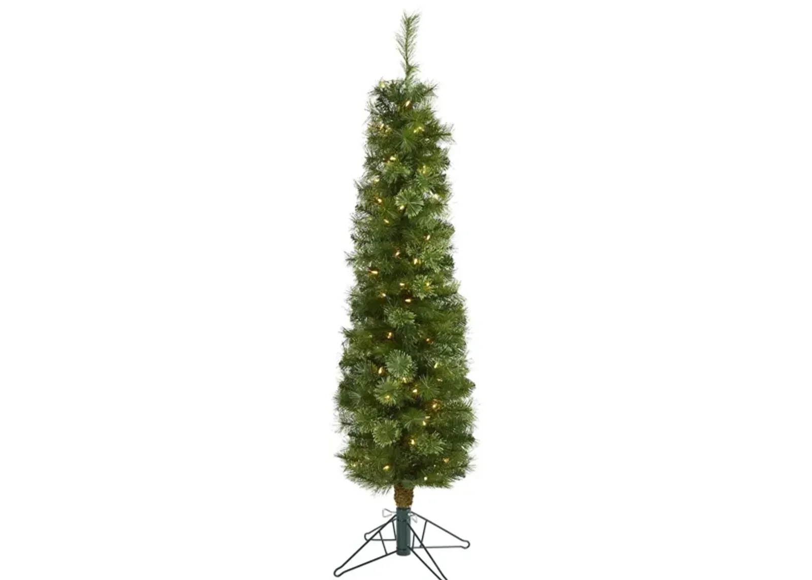 5ft. Pre-Lit Green Pencil Artificial Christmas Tree in Green by Bellanest