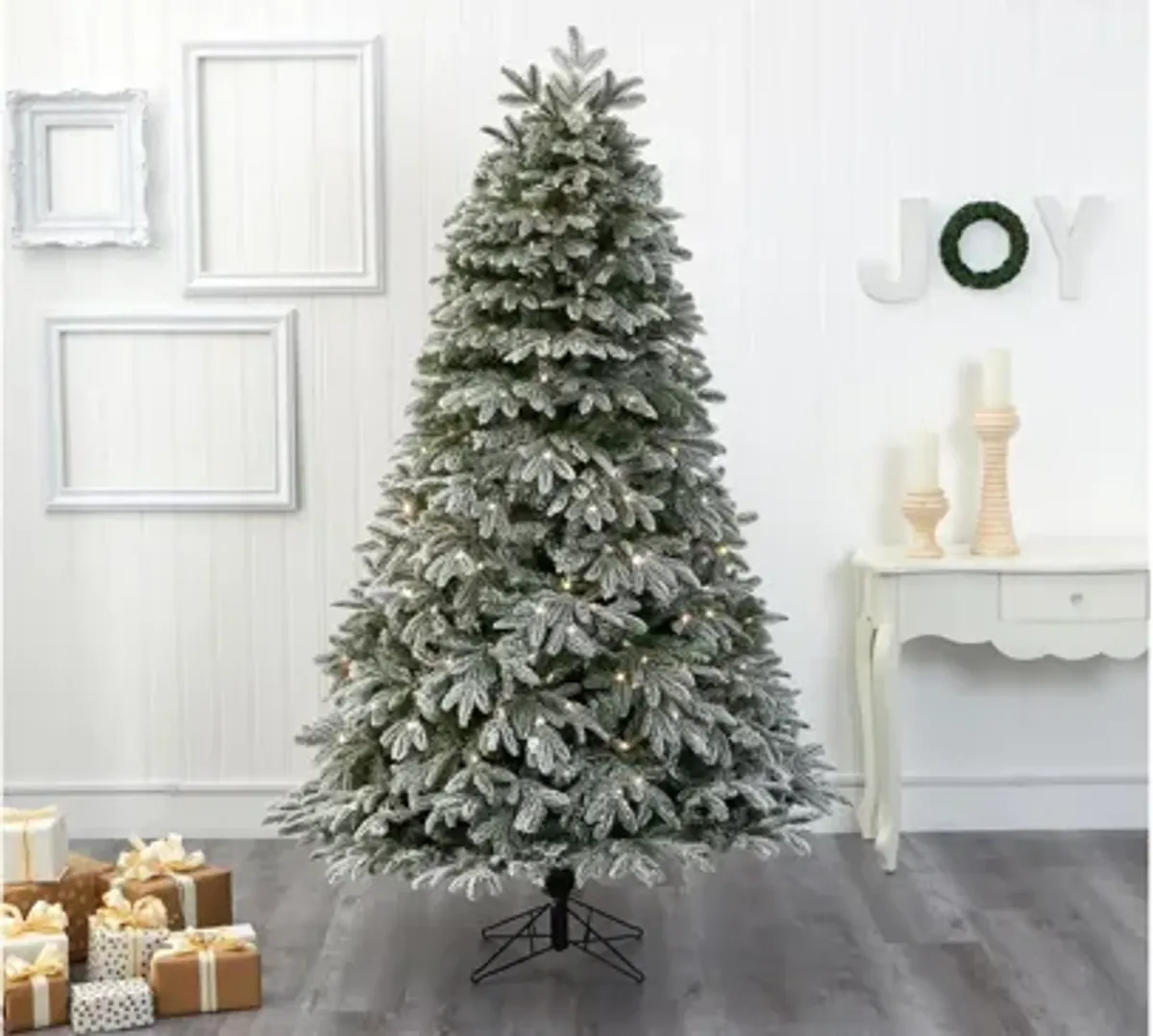 7ft. Pre-Lit Flocked Colorado Mountain Fir Artificial Christmas Tree