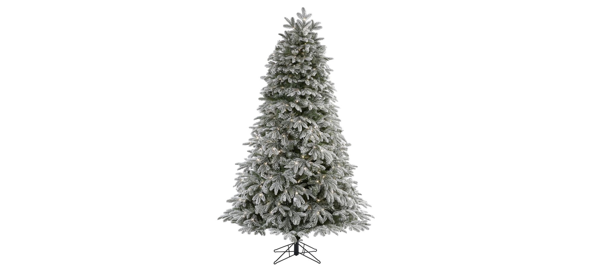 7ft. Pre-Lit Flocked Colorado Mountain Fir Artificial Christmas Tree in Green by Bellanest