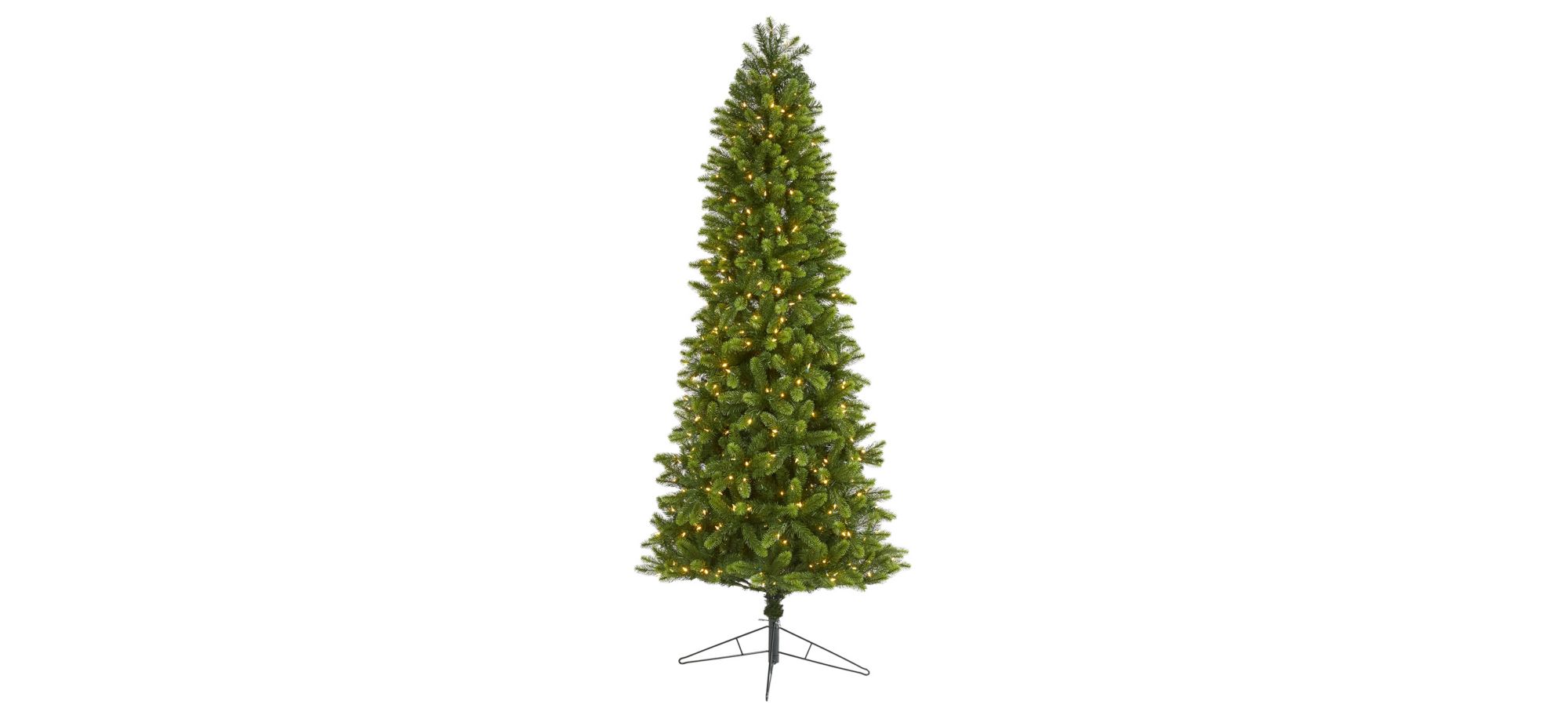 8ft. Pre-Lit Slim Virginia Spruce Artificial Christmas Tree in Green by Bellanest